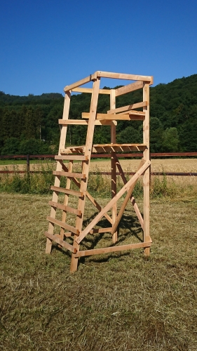 Drückjagdbock 2-Sitzer 3 m aus unbehandeltem Lärchenholz