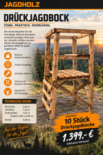 ANGEBOT: 10 Drückjagdböcke 2m
