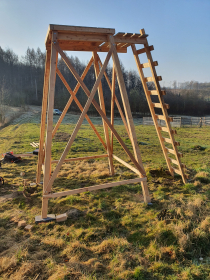 Unterbau 3,50m mit Vorbau und Geländer, LÄRCHE